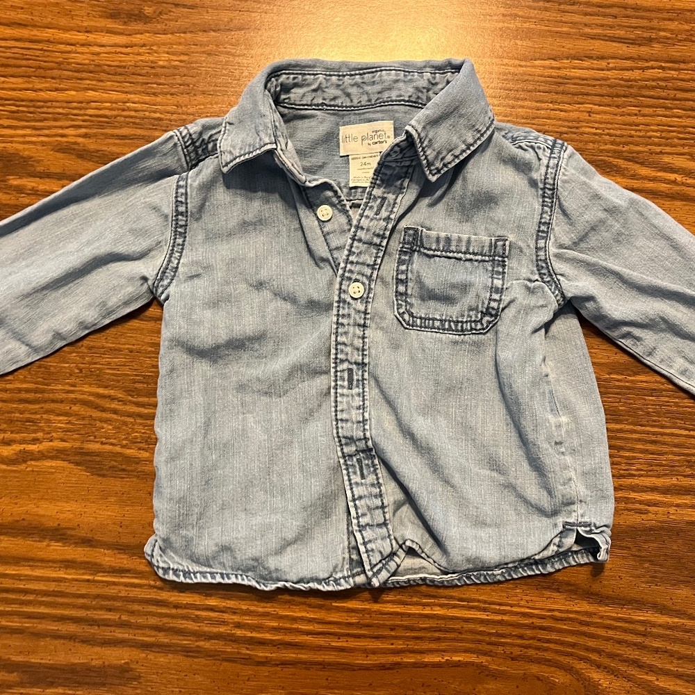 Little Planet Organic Chambray Long-Sleeved Button-Up Shirt